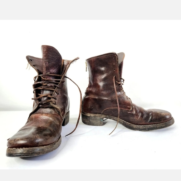 GUIDI Brown Leather Boots Lace up Zip Up Quality Craftsmanship Italy Men's 41 - Picture 2 of 9